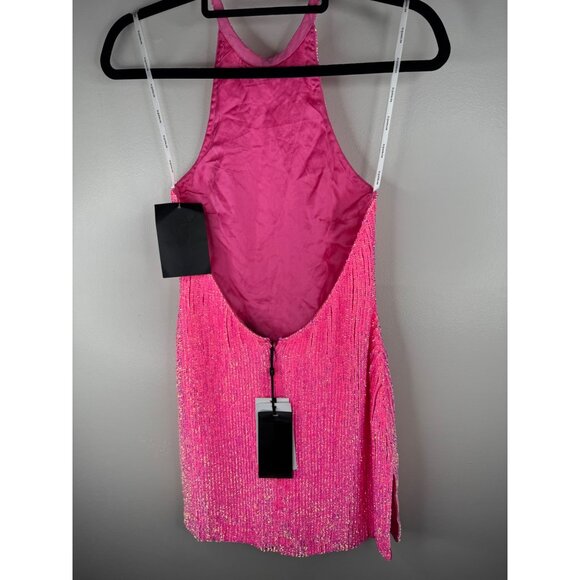 NWT Retrofête Alexis Sequin Mini Dress Hyper Pink Size XXS 2XS BARBIE *Flawed - Picture 6 of 7
